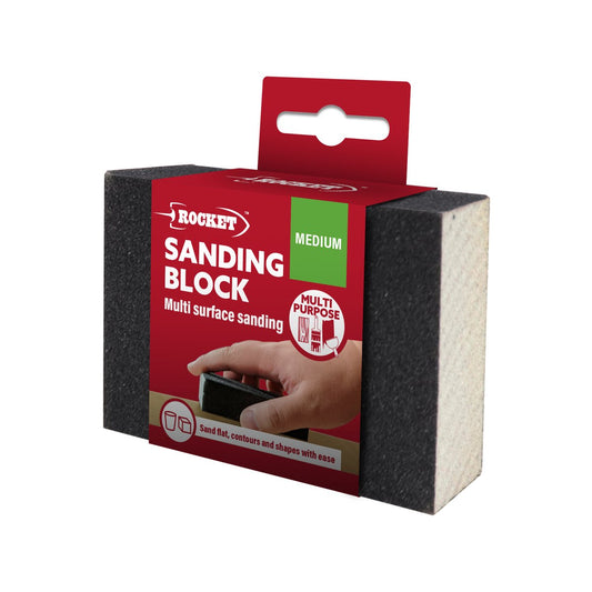 Rocket Medium Sanding Sponge - 70mm x 25mm - Sanding Block - Multi Surface – view 2 - Auzzistore
