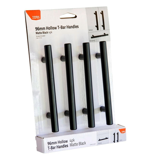 Taskmaster Black Matte Hollow T Handle 4 Pack - 96mm - Steel