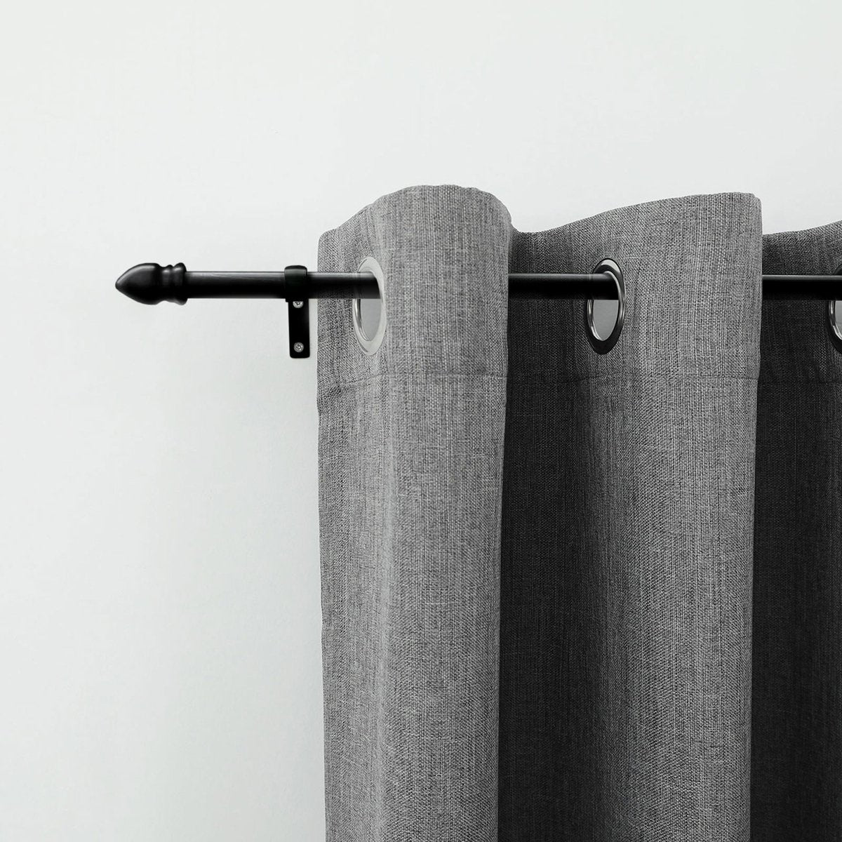 Windoware 16mm Black Curtain Rod Acorn Finial 2 Pack - Elegant Design - Easy Install