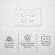 DETA White Quad Switch - 4 Gang Polycarbonate - Standard Design