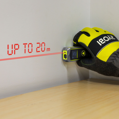 Ryobi 20m Laser Distance Measurer - Accurate Measurement Tool - Compact Design