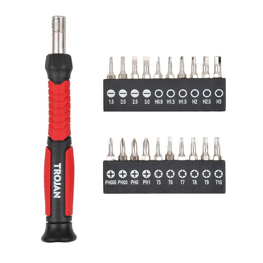 Trojan 20 Piece Precision Screwdriver Set - 75mm x 150mm - Versatile Bits - Auzzistore