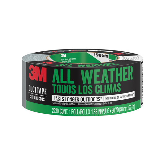 3M All Weather Duct Tape - 48mm x 22m - Silver - Flexible & Durable - Auzzistore