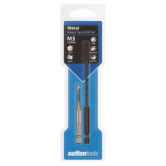 Sutton Tools Impact Tap And Drill Set 2.5mm Tungsten Chrome Alloy Durable - Auzzistore