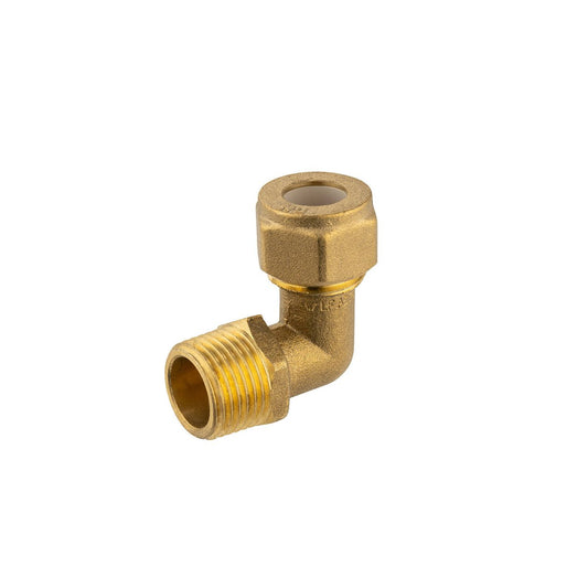 Brasshards Male Brass Compression Elbow 15c x 15mi - Lead Free - Tool-Free Connection - Auzzistore