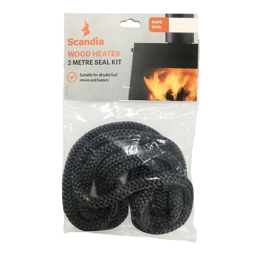 Scandia 2m Fibreglass Rope Seal 12mm - Black - Durable Insulation