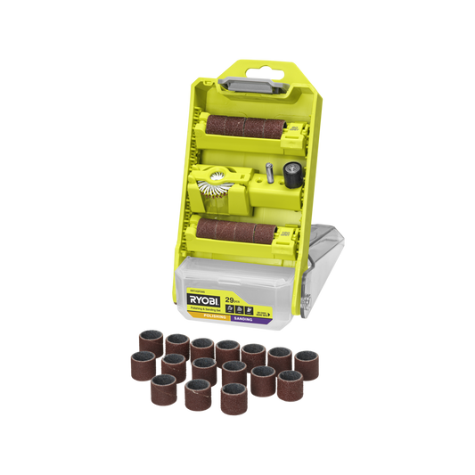 Ryobi 29 Piece Polishing and Sanding Set - 38mm x 1mm x 38mm - Durable Grits – view 2 - Auzzistore