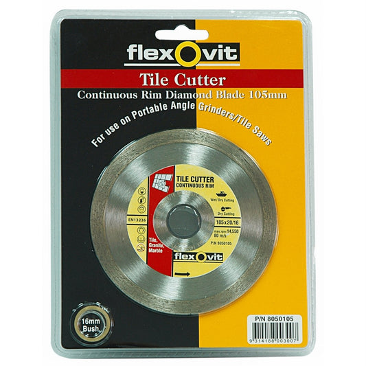 Flexovit Diamond Blade - 105mm Metal - Continuous Rim - Precise Cutting - Auzzistore