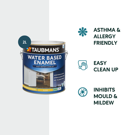 Taubmans Accent Gloss Water Based Enamel Paint - 2L - 140mm x 160mm - Low VOC, Mould Resistant – view 2 - Auzzistore