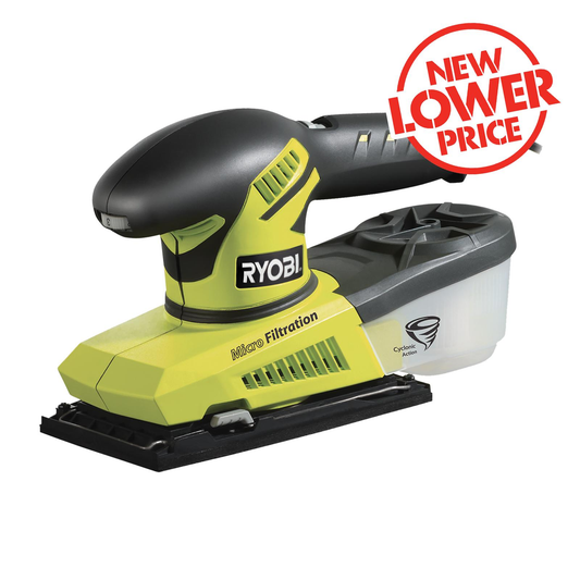 Ryobi 280W 1/3 Sheet Sander - 1.7kg - Various - Smooth Finish