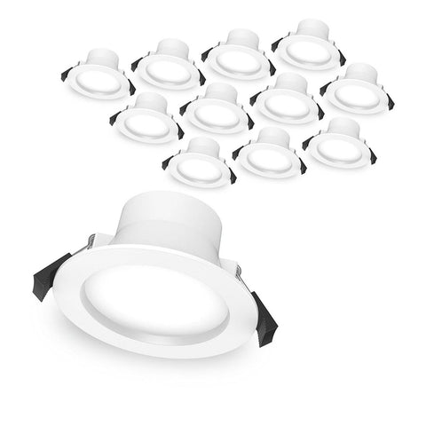 Click 8W Recessed CCT Downlight - 90mm - IP54 - 12 Pack - Water-Resistant - Auzzistore