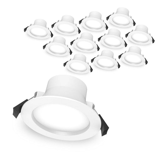 Click 8W Recessed CCT Downlight - 90mm - IP54 - 12 Pack - Water-Resistant