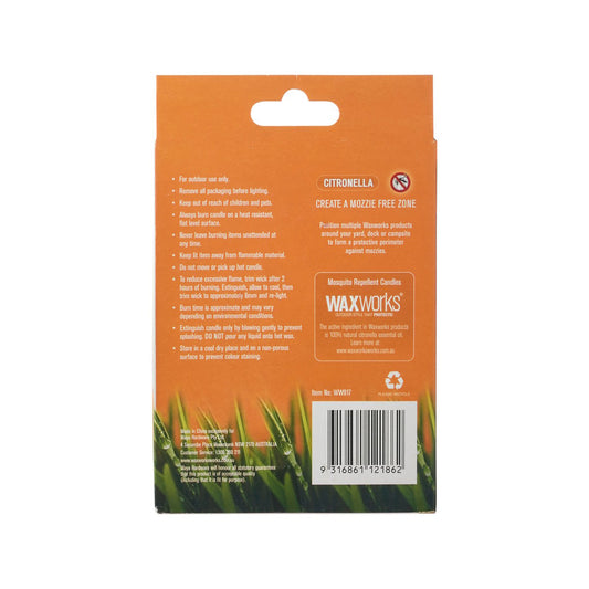 Waxworks Orange Citronella Candle Tea Lights 24 Pack - 135mm x 180mm - Repels Mosquitoes – view 2 - Auzzistore