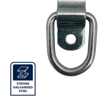 Grunt D Ring Anchor Points 4 Pack - Heavy Duty Steel - 35mm Size - Silver