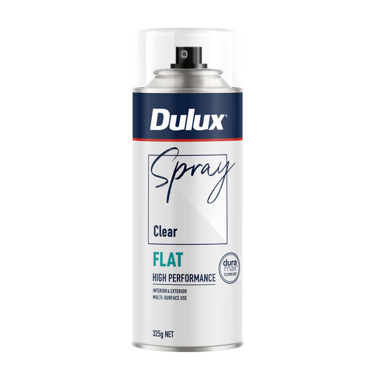 Dulux Spray Paint 325g Flat Clear - Fast-Drying - Self-Priming - 2.2 m²/L - Auzzistore