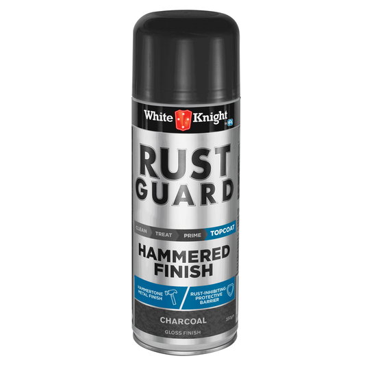 White Knight Rust Guard Spray Paint 350g Charcoal Gloss Hammered Finish - Auzzistore