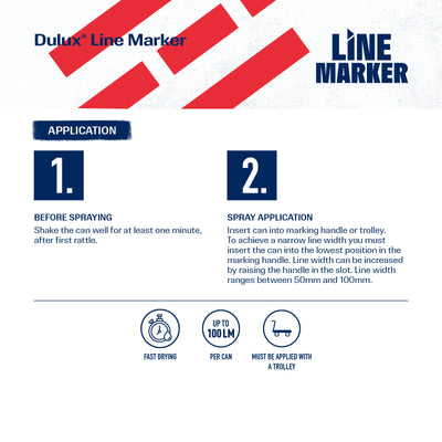 Dulux Red Spray Line Marker 500g - 0.5L - Fast Drying - High Luminance