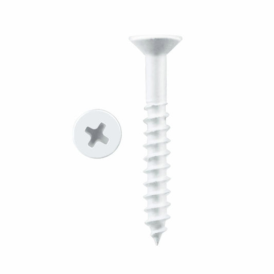 Pinnacle White Countersunk Timber Screw 5 x 50mm 20 Pack Durable - Auzzistore