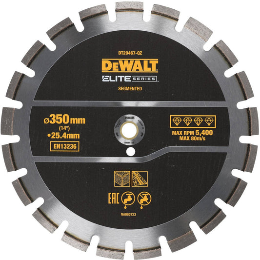 Dewalt Elite Asphalt Blade - 350mm - Segmented - Diamond - Durable - Auzzistore