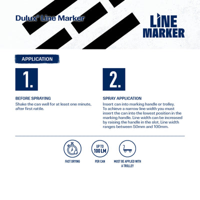 Dulux Black Spray Line Marker 500g - 0.5L - Fast Drying - High Visibility