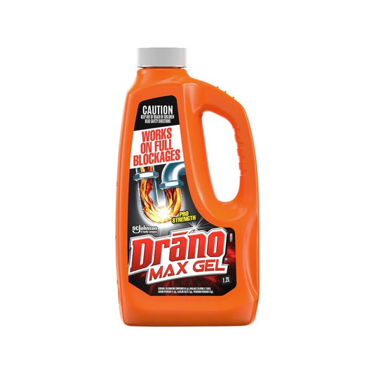 Drano Drain Cleaner Max Gel Liquid 1.2L - Effective on Tough Clogs - Auzzistore