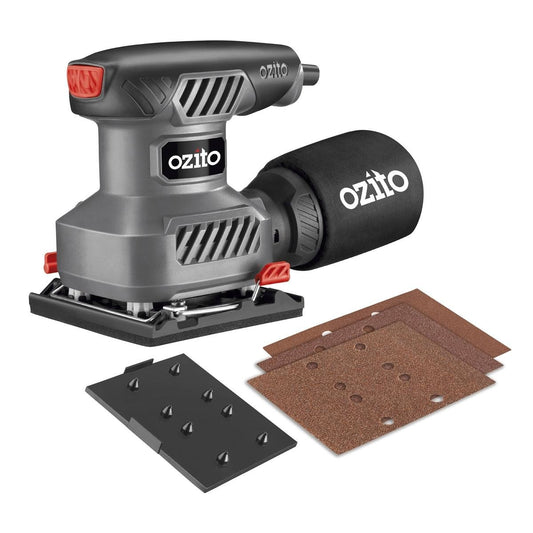 Ozito ¼ Sheet Orbital Sander - 13000 RPM - Red, Grey, Black, Silver