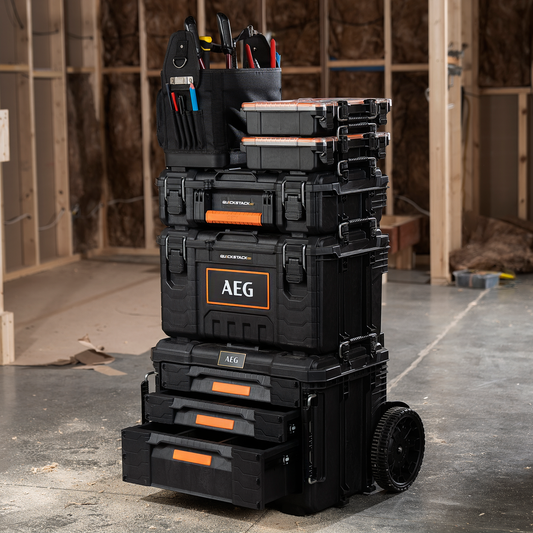 AEG Quickstack 2.0 Medium Toolbox - 568mm x 350mm x 309mm - Durable Storage Solution – view 2 - Auzzistore