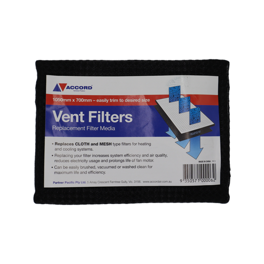 Accord Vent Replacement Filter 1050x700mm Plastic Easy Clean Efficiency - Auzzistore