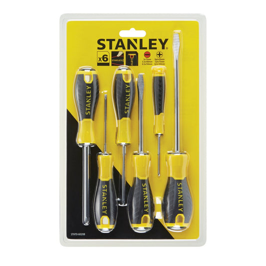 Stanley 6 Piece Essentials Screwdriver Set - 190mm x 42mm x 300mm - Black & Yellow – view 2