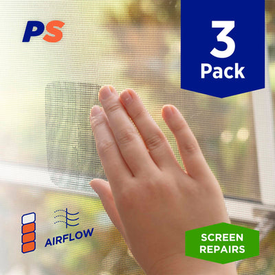 Permastik Adhesive Screen Patches 100x80mm Fibreglass 3 Pack