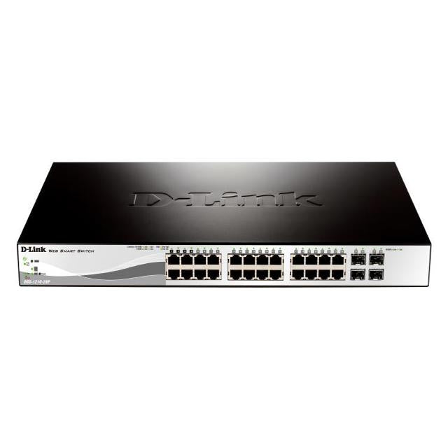 D-Link 28-Port Gigabit Smart Managed PoE Switch with 28 RJ45 and 4 SFP (Combo) Ports