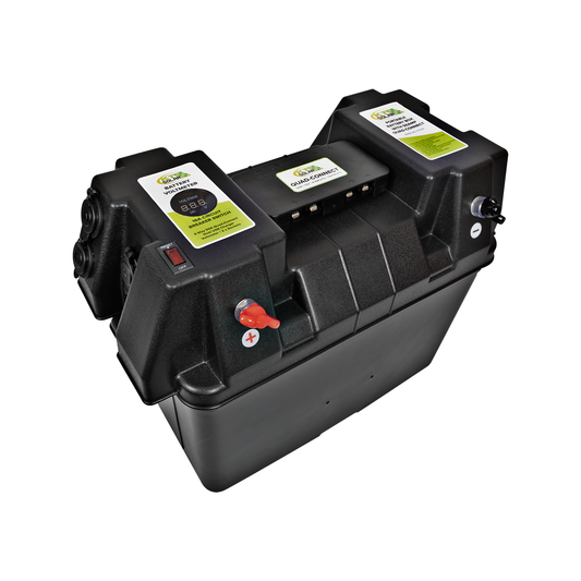Kt Solar Battery Box Quad Connect KT71201 - 50Amp - 432mm x 324mm x 272mm - Portable Battery Management - Auzzistore
