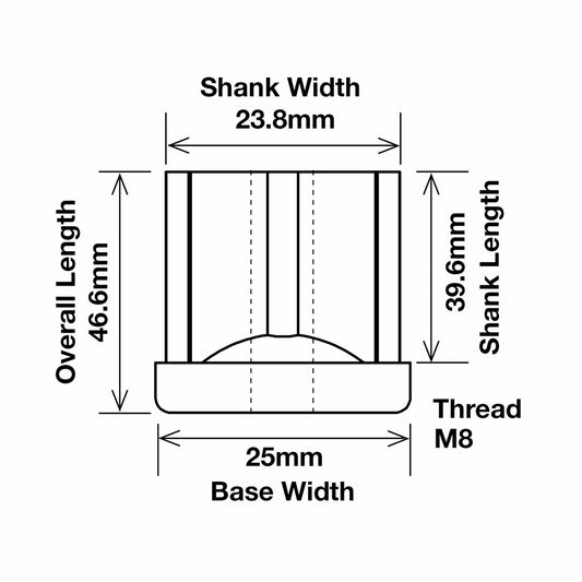 Richmond Square Threaded Insert - 25mm x M8 - Zinc Plated - 2 Pack – view 2 - Auzzistore