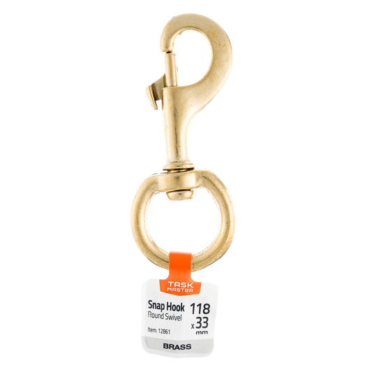 Taskmaster Snap Hook - 33mm x 118mm - Solid Brass - Heavy Duty - Auzzistore
