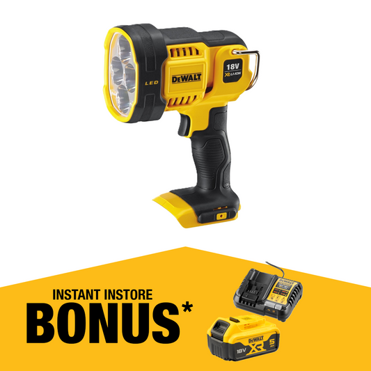 DeWalt 18V Job Site Cordless LED Spotlight - 1000 Lumens - Plastic - Durable