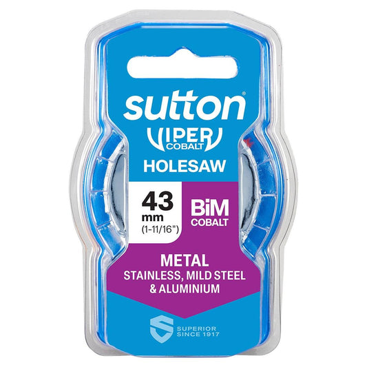 Sutton Tools 43mm Viper Cobalt Bi Metal Holesaw - Durable - Precision Cutting - Auzzistore