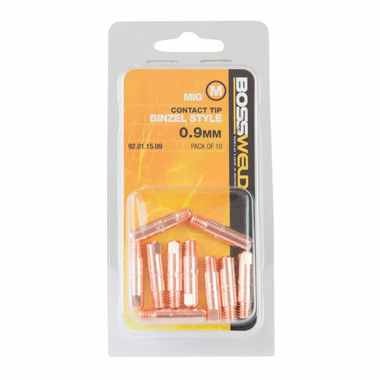 Bossweld 0.9mm Binzel Style M6 Contact Tip 25mm Long 10 Pack – view 2 - Auzzistore