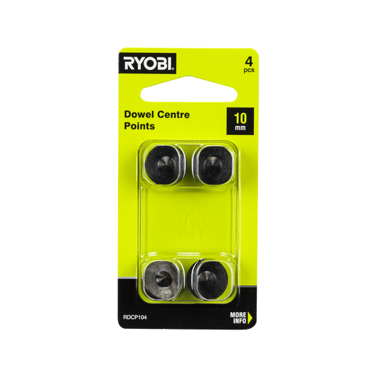 Ryobi 10mm Dowel Centre Points 4 Pack - Carbon Steel - Accurate Alignment - Auzzistore
