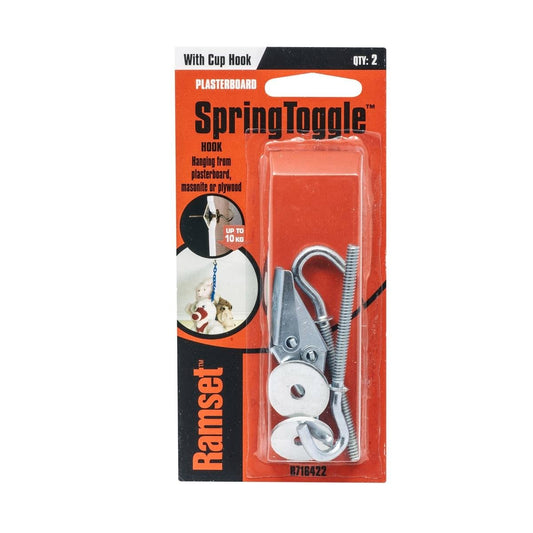 Ramset Spring Toggle - Round Cup Hook - 2 Pack - Gold - High Load Capacity - Auzzistore