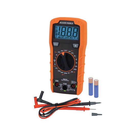 Klein Tools MM325 Multimeter - 600V AC/DC - 10A - Manual Ranging - Durable Design - Auzzistore