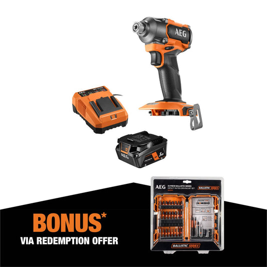 AEG 18V Brushless Impact Driver Kit - 1 x 5.0Ah Battery - 220Nm Torque - Auzzistore