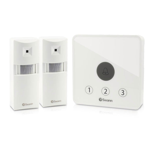 Swann Wireless Doorway Alarm - 2 PIR Sensors - Weatherproof - 200ft Range - Auzzistore