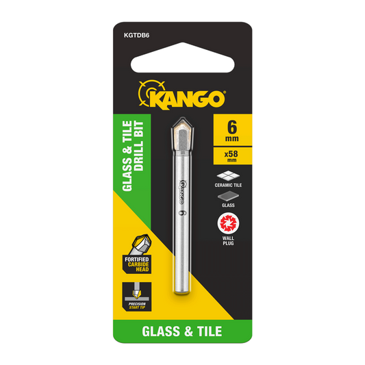 Kango 6mm Glass and Tile Drill Bit - Carbide Head - Precision Start Tip - Auzzistore