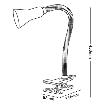 Brilliant Lighting Vito Clamp Lamp - Black - Metal - Flexible Neck - Modern