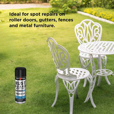 White Knight Rust Guard Black Satin Touch Up Spray Paint 300g Durable