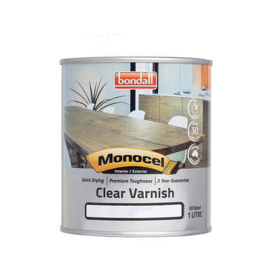 Bondall Satin Monocel Clear Timber Varnish - 1L - Polyurethane - Interior Use - Auzzistore