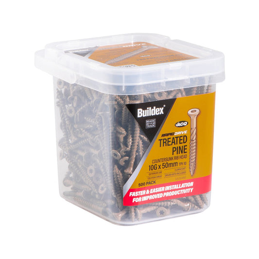 Buildex Rapiddrive Treated Pine Screws 10g x 50mm Box of 500 - No Pre-Drilling - Fast Installation – view 2 - Auzzistore