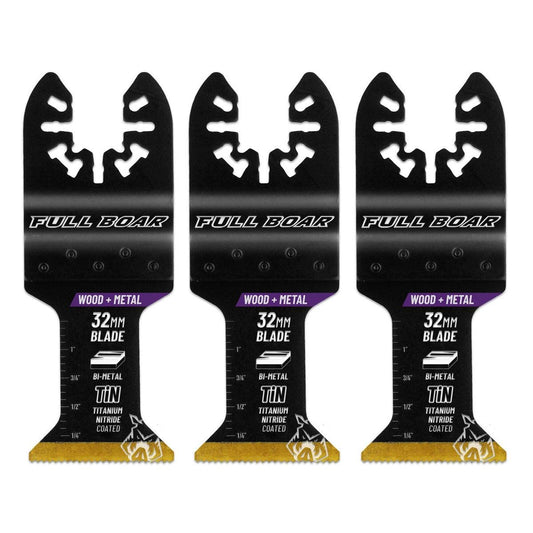 Full Boar Plunge Cut Multi Tool Blade 3 Pack - 32mm - Bi-Metal Construction - Auzzistore