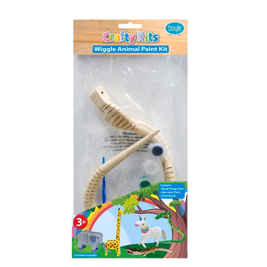 Boyle Wood Wiggle Animal Paint Kit - 1 Wooden Animal - Fun Craft Activity