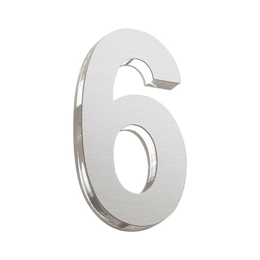 Sandleford 120mm Stainless Steel House Number 6 - Silver - UV Resistant